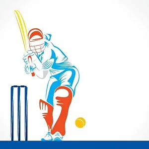 Kreative abstrakter Cricketspieler-Design durch Federstreichvektor