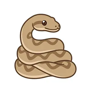 Schönes Cartoon-Snake-Zeichnung. Braun Ball-Python oder Boa constrictor. Isolierte Vektor-Klipart-Illustration