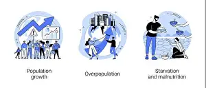 Die Demografie ist ein abstrakter Begriff, der durch Vektorillustrationen dargestellt wird