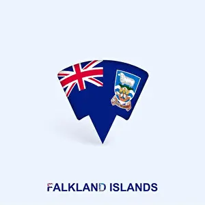 Drucke von Falkland-Inseln-Flagge-Karte-Pfeil-Design mit Schatten. Vektorillustrator Minimalistische Kunstwerke Drucke: Falkland-Inseln-Flagge-Karte-Pfeil-Design mit Schatten. Vektorillustrator