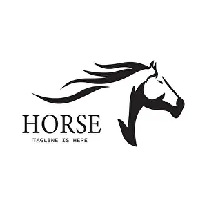 Logo-Design für Pferd, Kreatives Design, Vorlage, Illustration.