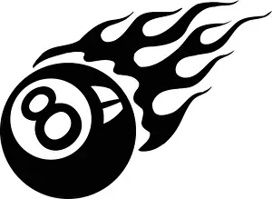 Flammender Achtball Vektor-Illustration