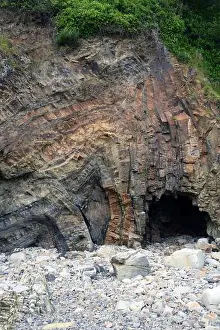 Faltung von Bettungsebenen bei Monkstone Point