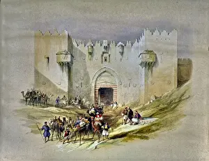 Tür von Damaskus Jerusalem durch David Roberts