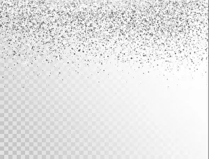 Ein Glitzerrohrrand mit Platz für Text, Luxusglitzerei. Silberne Funken und Staub auf transparentem Hintergrund, heller Design für Weihnachten