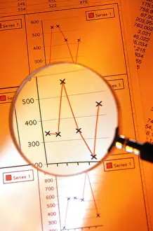 Ein Graph durch ein Vergrößerungsglas.