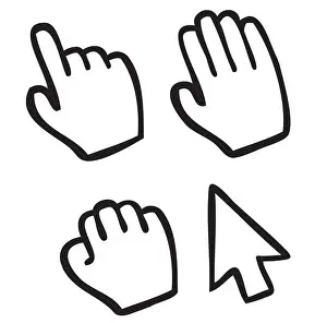 Gerahmter Druck : Hand Cursors Gerahmter Druck : Hand Cursors