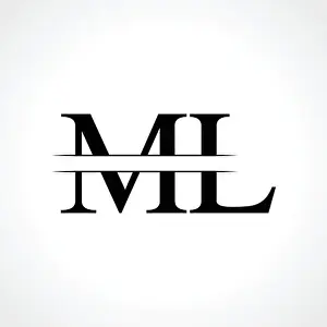 Initial ML Buchstaben Logo Design Vektor Vorlage. Abstrakter schwarzer Buchstabe ML-Logo-Design.
