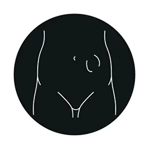 Darmhernie-Linien-Icon. Vektorisierter isolierter Element. Bearbeitbarer Strich.