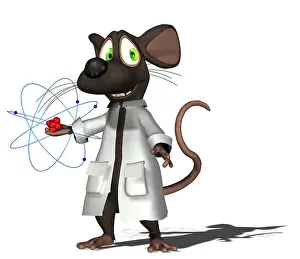 Labormaus mit Atom.
