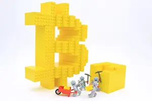 Gerahmter Druck : Lego Bitcoin Form Gerahmter Druck : Lego Bitcoin Form