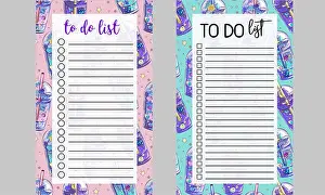 To-Do-List mit, Überprüfungsliste, Layoutblatt mit Platz für Notizen und Dinge.