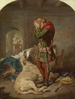 Llywelyn (1173-1240) und sein tapferer Hund, Gelert 1880 von Gourlay Steell