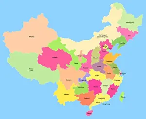 Karte Chinas mit den Provinzen