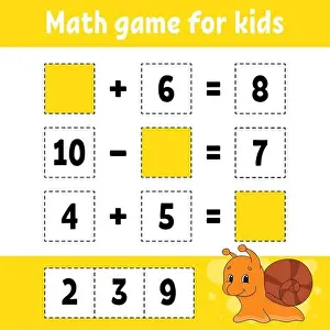 Math-Spiel für Kinder. Bildungsentwicklungsblatt.