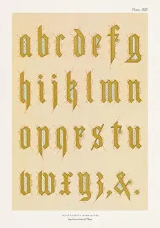 Mittelalterliches Alphabet der gotischen Zeichen