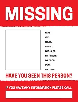 Vermisstes Personen-Plakattemplate