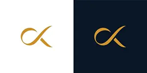 Moderne und elegante CK-Initialen-Logo-Design.
