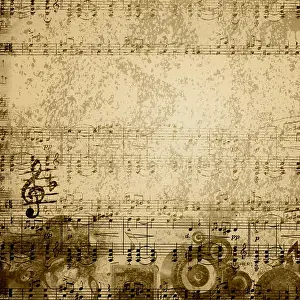 Musiknoten auf altem Papierhintergrund.