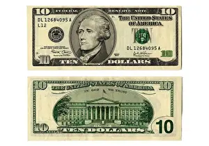 Vorder- und Rückseite des neuen zehn-Dollar-Scheins