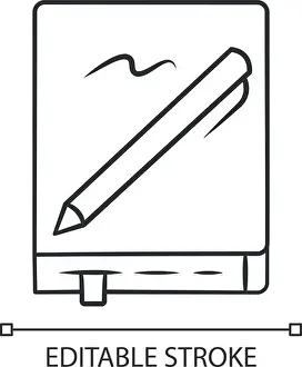 Notizbuch mit Lineal-Symbol. Notizblock