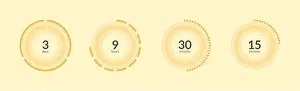 Gerahmter Druck : Orangene Neon-Dotter runder Countdown-Timer. Gerahmter Druck : Orangene Neon-Dotter runder Countdown-Timer.