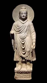 Drucke von Pakistan/Afghanistan: Ständige Darstellung des Buddha aus der Gandhara-Kingdomszeit, erste- zweite Jahrhundert n El Greco Drucke: Pakistan/ Afghanistan : Standsbild des Buddhas aus der Gandharakönigreiche (Gandhara)