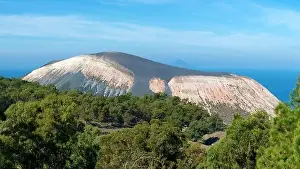 Panoramische Aussicht über den Vulkanvulkan, Aeolischen Inseln, Italien