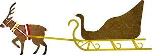 Riesenhirsche mit leerer Schlitten führen