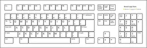 Standard 101-Tasten-PC-Tastaturenlayout, in Vektorformat.