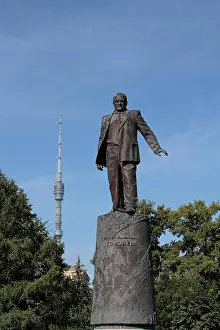 Der Statuen von Sergey Korolev (Hauptdesigner des sowjetischen Raumfahrtprogramms)