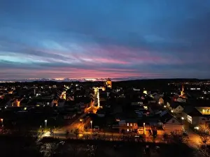 Über Teterow am Sonnenuntergang