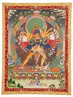 Tibetanischer Thangka mit Kalachakra.