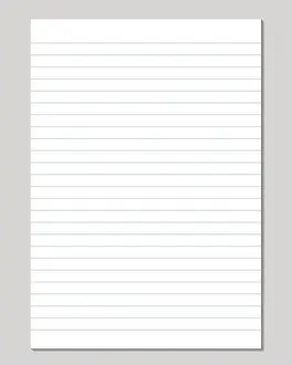 Vektor realistische Blatt Papier mit Linien isoliert auf Grauton Hintergrund