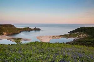 Blick über Three Cliffs Bay, Gower.