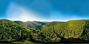 Gerahmter Druck : Blick über eine multikolorierte Talsenke im Vosges Gerahmter Druck : Blick über eine multikolorierte Talsenke im Vosges
