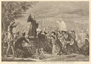 Whitefield predigt in Moorfields 1742, von E. Crowe. London. Geistlichkeit 1865