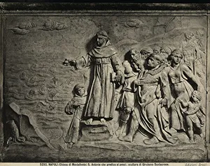 Renaissance Baroque Period Drucke: Altar front with St. Anthony preaching to the fish