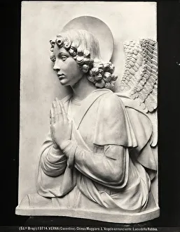 Andrea Della Robbia Artwork Drucke: Announcing angel, detail of the Annunciation