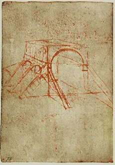 Renaissance Architecture Drawings Drucke: Architectual plan, drawing from the Codex Forster II