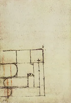 Victoria And Albert Museum Artwork Drucke: Architectural drawing from the Codex Forster III