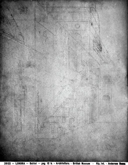 Renaissance Baroque Period Art Drucke: Architectural study; drawing by Jacopo Bellini, in the British Museum in London