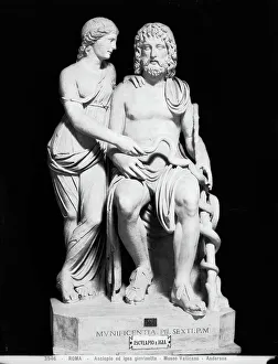 Drucke von Junge Esculap und Igea im Marmor der römischen Kunst im Vatican Vatikanstadt Drucke: Vatikanische Museen