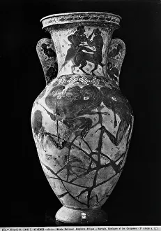 Hercules Mythology Drucke: Attic amphora with representations of Hercules