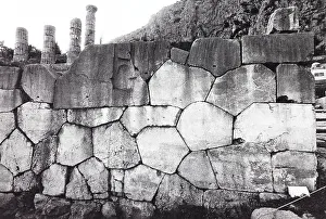 Classical Greek Artwork Drucke: Base of the Temple of Apollo, Delphi