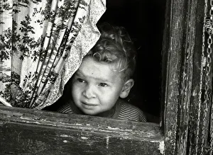 Human Body Parts Photography Drucke: A boy watches from the window