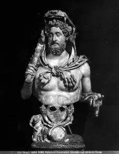 European Ancient Civilization History Drucke: Bust of Commodus with Hercules features