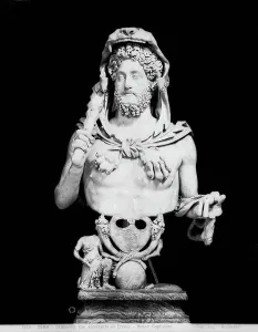 Capitoline Museums Artwork Drucke: Bust of the emperor Commodus looking like Hercules