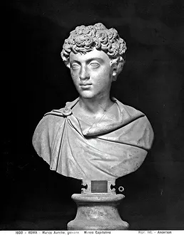 Capitoline Museum Rome Drucke: Bust of the emperor Marcus Aurelius as a boy