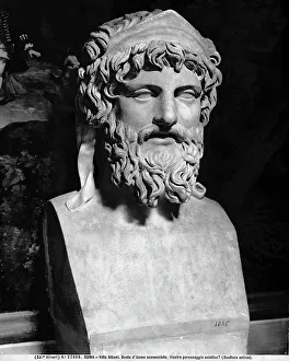 Ancient Roman Bust Drucke: Bust of unknown, marble, ancient art, Museum of Villa Albani, Rome